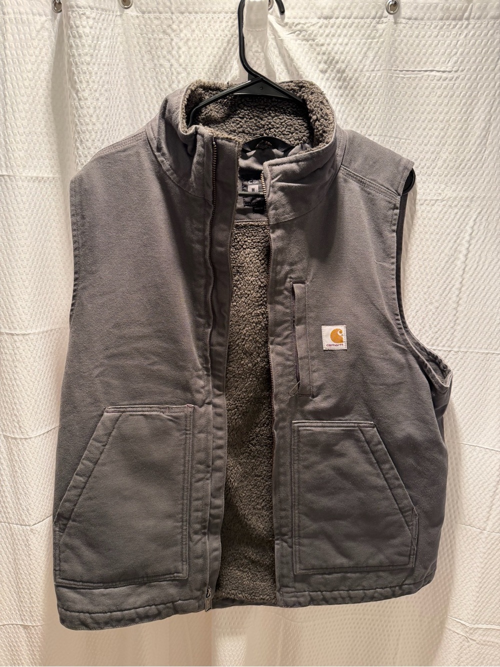 Carhartt Gray Sherpa-Lined Work Vest